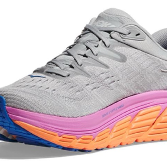 Hoka Women's Gray Sneakers with Pink and Orange Accents - Picture 3 of 6